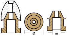 Riva Propeller Anode mit Bohrung shaft 35-50mm Zink 1 GAS