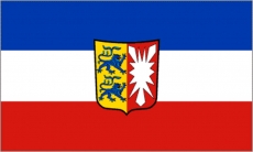Flagge Schleswig Holstein 400 x 600mm mit Wappen Flagge Schleswig Holstein 400 x 600mm mit Wappen