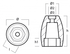 Propeller Anode Typ USA shaft 79 mm Zink