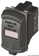 USB Doppel Steckdose mit Voltmeter zum Einbau