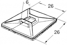 selbstklebende Kabelbinderhalter fr 6mm breite Kabelabinder 100Stck