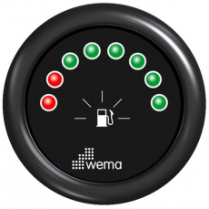 Anzeige Treibstoff 8 LED schwarz 0-190 Ohm WEMA Serie Black White Anzeige Treibstoff 8 LED schwarz 0-190 Ohm WEMA Serie Black White