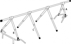 NOA Decksgestell für Planen, für Bootslänge 12 Meter NOA Decksgestell für Planen, für Bootslänge 12 Meter