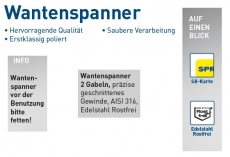 Wantenspanner 2 Gabeln Tauwerk 3mm Gewinde M6