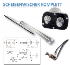 Scheibenwischersatz mit Motor, Parallelarm und Wischerrme NIRO, doppelt, verstellbar 350 bis 450mm Niro 450mm Bravo