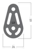 Sprenger 6mm Gleitlagerblock mit 1 Rolle auf Hohlachse