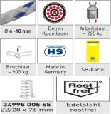 3 Rollen, Wirbel, Schotklemme und Hundsfott demontierbar