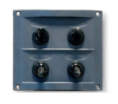 Schalttafel 12 V mit 4 Schaltern schwarze Kunststoff-Schalttafel BBN1