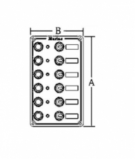Schalttafel 12 V mit 3 Schaltern Kontroll-Lampen Aluminium BBN15