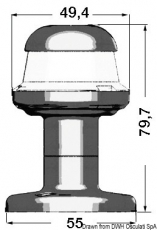 Navigationslicht aus der Serie ORIONS Topplicht, Edelstahlgehuse