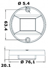 Navigationslicht mit EVOLED Leuchtquelle, weies ABS, Hecklicht fr Boote bis zu 12 m zugelassen