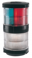 3 Farben Laterne 25W 2 x 112,5° + 135° Hecklicht mit Ankerlicht 360° Schwarzes Gehäuse Mastmontage BSH zugelassen 3 Farben Laterne 25W 2 x 112,5° + 135° Hecklicht mit Ankerlicht 360° Schwarzes Gehäuse Mastmontage BSH zugelassen