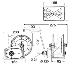 Trailerwinde mit Gangschaltung, 630kg Zugkraft