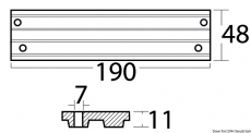 Anode fr Motorwellen von 2- und 4-Taktern von 30 bis 200 PS und Superamerica, mit 4 Bohrlchern Zink