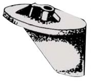Kurze Finnanode f�r Mariner 40/60 PS ab 1991 und Yamaha 40/55 HP mit Gewinde 7/16 Zink