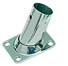 Relingstütze Rechteckige Grundplatte, 56x42 mm, 60° Schrägstellung, für Rohr ø 25mm Relingstütze Rechteckige Grundplatte, 56x42 mm, 60° Schrägstellung, für Rohr ø 25mm