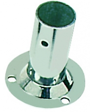 Relingstütze Runde Grundplatte, ø 60mm , 90° Schrägstellung, für Rohre ø 25mm Relingstütze Runde Grundplatte, ø 60mm , 90° Schrägstellung, für Rohre ø 25mm