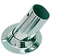 Relingstütze Runde Grundplatte, ø 60mm , 60° Schrägstellung, für Rohre ø 25mm Relingstütze Runde Grundplatte, ø 60mm , 60° Schrägstellung, für Rohre ø 25mm