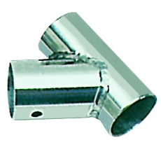 Relingstütze Grundplatte geneigtes T, 60° Schrägstellung, für Rohre ø 25mm Relingstütze Grundplatte geneigtes T, 60° Schrägstellung, für Rohre ø 25mm