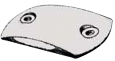 Gewlbte Plattenanode aus 80x55 mm, Bohrabstand 50, Gewicht 180 g. Zink