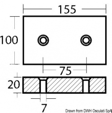 ARNESON Anoden fr Antriebe 155x100x20mm Zink