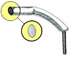 Handlauf, ovales Rohr aus hochglanzpoliertem Edelstahl, 20x25mm, 450mm