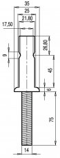 Halter aus Edelstahl zum Einbau in die Relingsttze 25x1,5mm