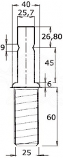 Halter aus Edelstahl zum Einbau in die Relingsttze 30x2mm