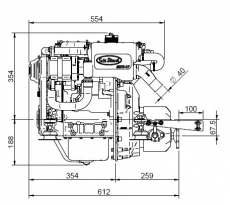 Sol Dieselmotoren Sol Mini 17 SD mit 2 Zylindern und Saildrive SeaProp 60