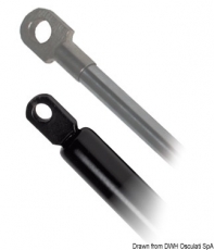 Gasdruckfedern aus poliertem rostfreiem Edelstahl, Auge - Auge, 550 mm, bis 15 Kg