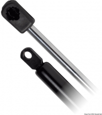 Gasdruckfedern aus poliertem rostfreiem Edelstahl, Auge - Kupplungsknauf, 600 mm, bis 36 Kg