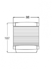 3 Farben Laterne 25W 2 x 112,5 + 135 Hecklicht Schwarzes Gehuse Mastmontage BSH zugelassen