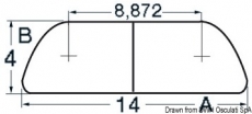 Halbrundes Profil aus Inox Stahl AISI 316, Hochglanzpoliert 14 mm