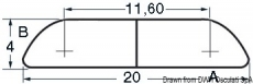 Halbrundes Profil aus Inox Stahl AISI 316, Hochglanzpoliert 20mm