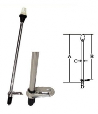 Mastlaterne Rundum- licht 360, Mast Edelstahl Niro, mit abnehmbaren Mast 620 mm