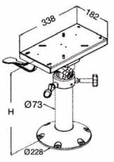 Sockel und Standfu aus Eloxal + Sitzhalterung mit drehbarem Schlitten Feste Hhe 330mm