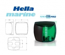 Steuerbord LED 112,5 Schwarzes Gehuse BSH Zugelassen