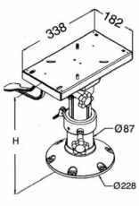 Sockel und Standfu aus hochglanzpoliertem Eloxal Feste Hhe 457mm