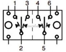 Taster 6 zweipolig Glhbirnen wei 24V 15A Typ (ON)- OFF-(ON)