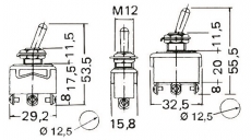 Kippschalter Typ ON-OFF-ON