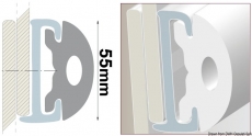 Grundschiene aus starrem Duralen Kunststoff fr Einlegeteil Profil PVC 55mm