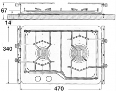 Techimpex Gaskochfelder Modell Pianodue 2 Flammen