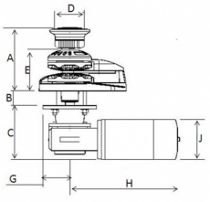 Ankerwinde Projekt X1 - 8 mm Ketten- Nuss mit Spillkopf - 500 W