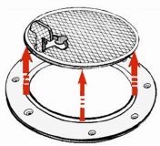 Inspektionsbodenluke mit Deckel aus LURAN S UV-best�ndig Au�en max 315mm Farbe Wei�