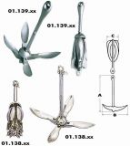 Faltanker Hochglanzpoliertem Edelstahl AISI 316 1,5kg