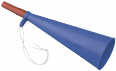 Nebelhorn aus Kunststoff Farbe blau / orange