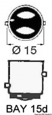 Glhlampe mit vertikalem Leuchtdraht 12V 15 W BAY15D