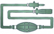 Treibstoffschlauch und Tankanschluss Version mit 2 Mercury Anschlüßen (Stecker -Dose), für Motoren bis 1987 Treibstoffschlauch und Tankanschluss Version mit 2 Mercury Anschlüßen (Stecker -Dose), für Motoren bis 1987