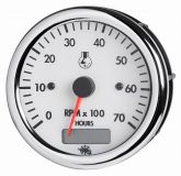 Drehzahlmesser Diesel 0-4000 Umin, mit Zhler Linie GUARDIAN Anzeige wei Blende wei 12V