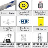 Sprenger - 8mm Gleitlagerblock mit 1 Rolle und Wirbel